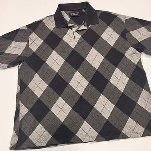 Roundtree & Yorkie Men's Golf Polo Vintage 2XL Blue and Grey Striped